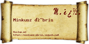 Minkusz Ábris névjegykártya
